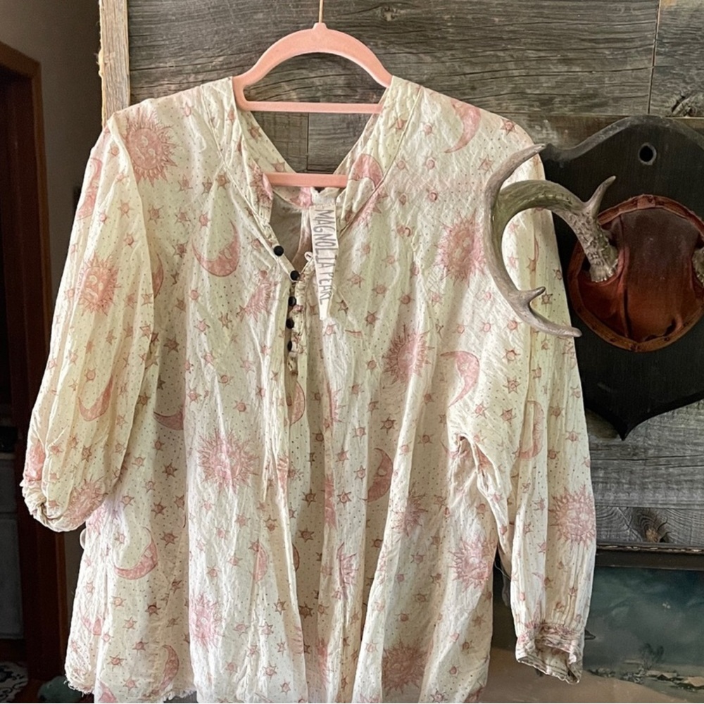 Magnolia Pearl Blockprint Naadja Soleil Celestial Blouse - Picture 5 of 5